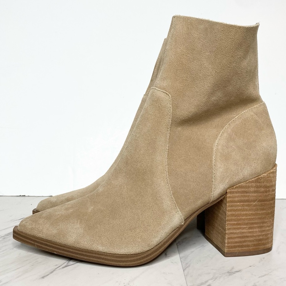 Steve Madden Calabria Tan Suede Heeled Bootie 10M